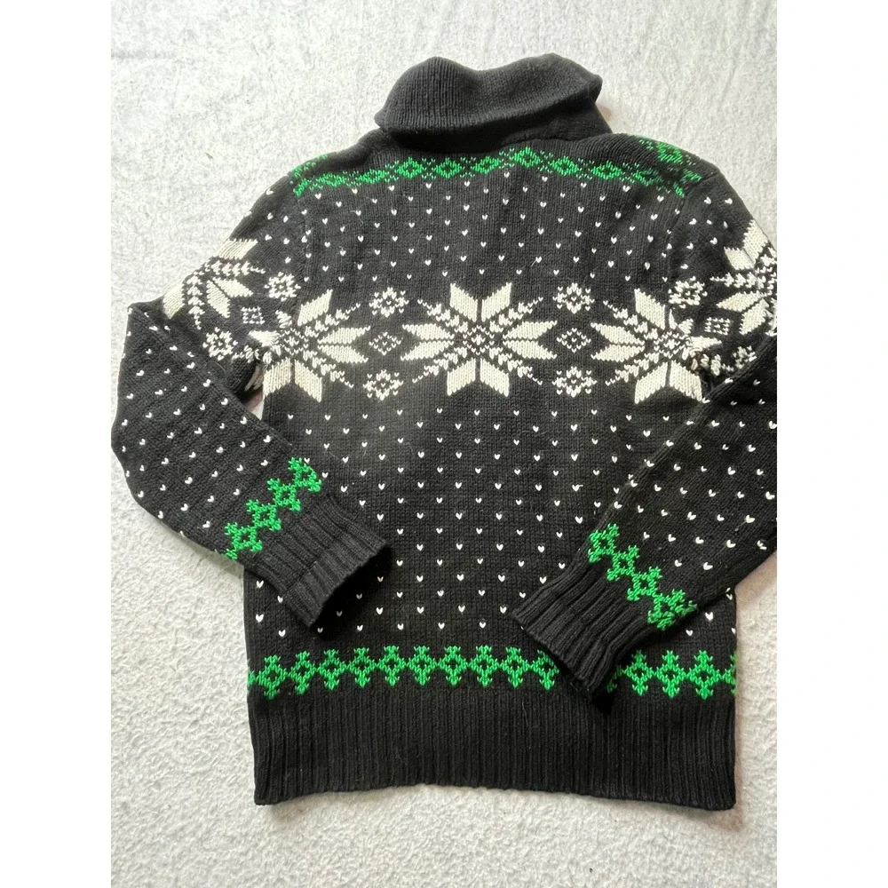 Polo Ralph Lauren Mens S Fair Isle Snowflake Shawl Collar Sweater cashmere blend